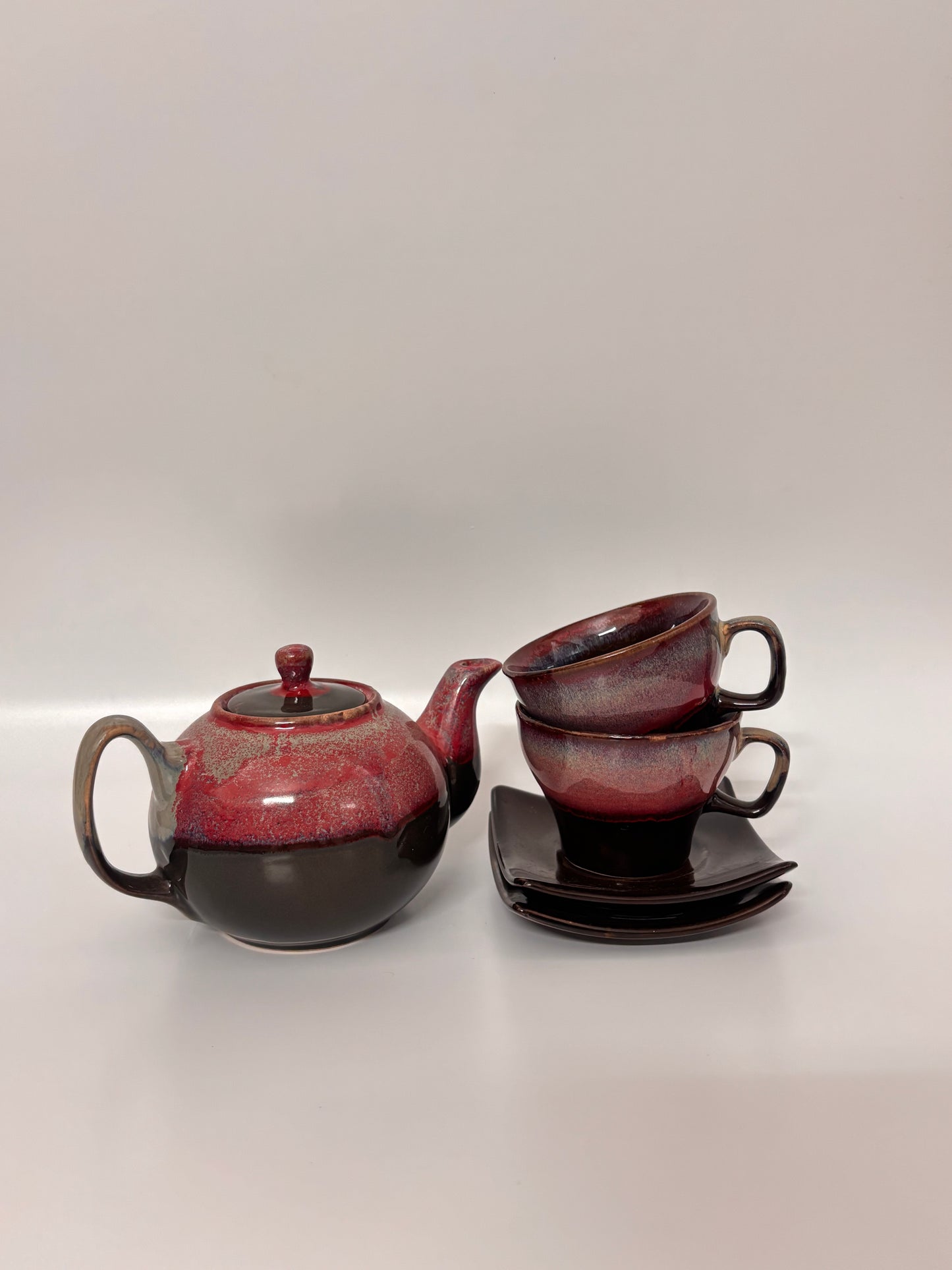 Crimson Glaze Studio Pottery
 Morning Tea Set – Handmade Ceramic Set of 5