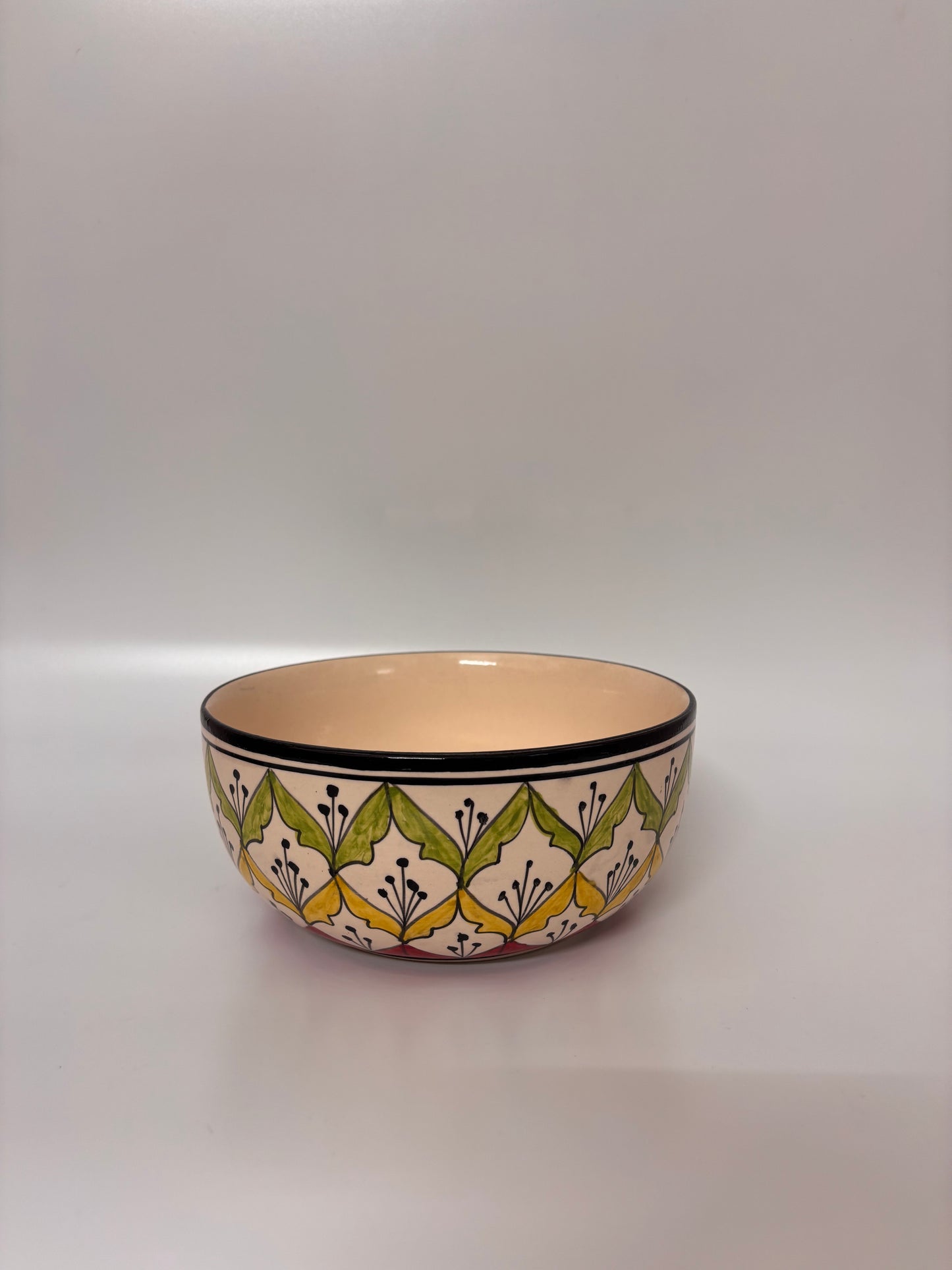 Hand-Painted Moroccan Tile
 Pattern Ceramic Bowl Set – Set of 4