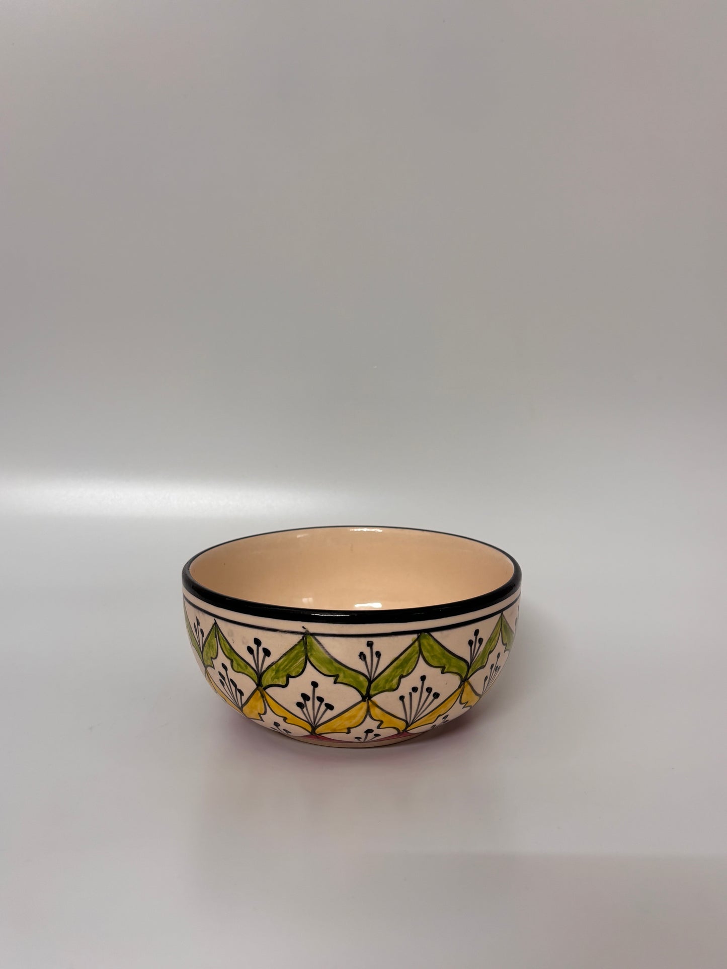 Hand-Painted Moroccan Tile
 Pattern Ceramic Bowl Set – Set of 4