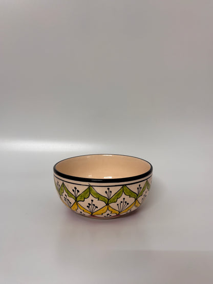 Hand-Painted Moroccan Tile
 Pattern Ceramic Bowl Set – Set of 4