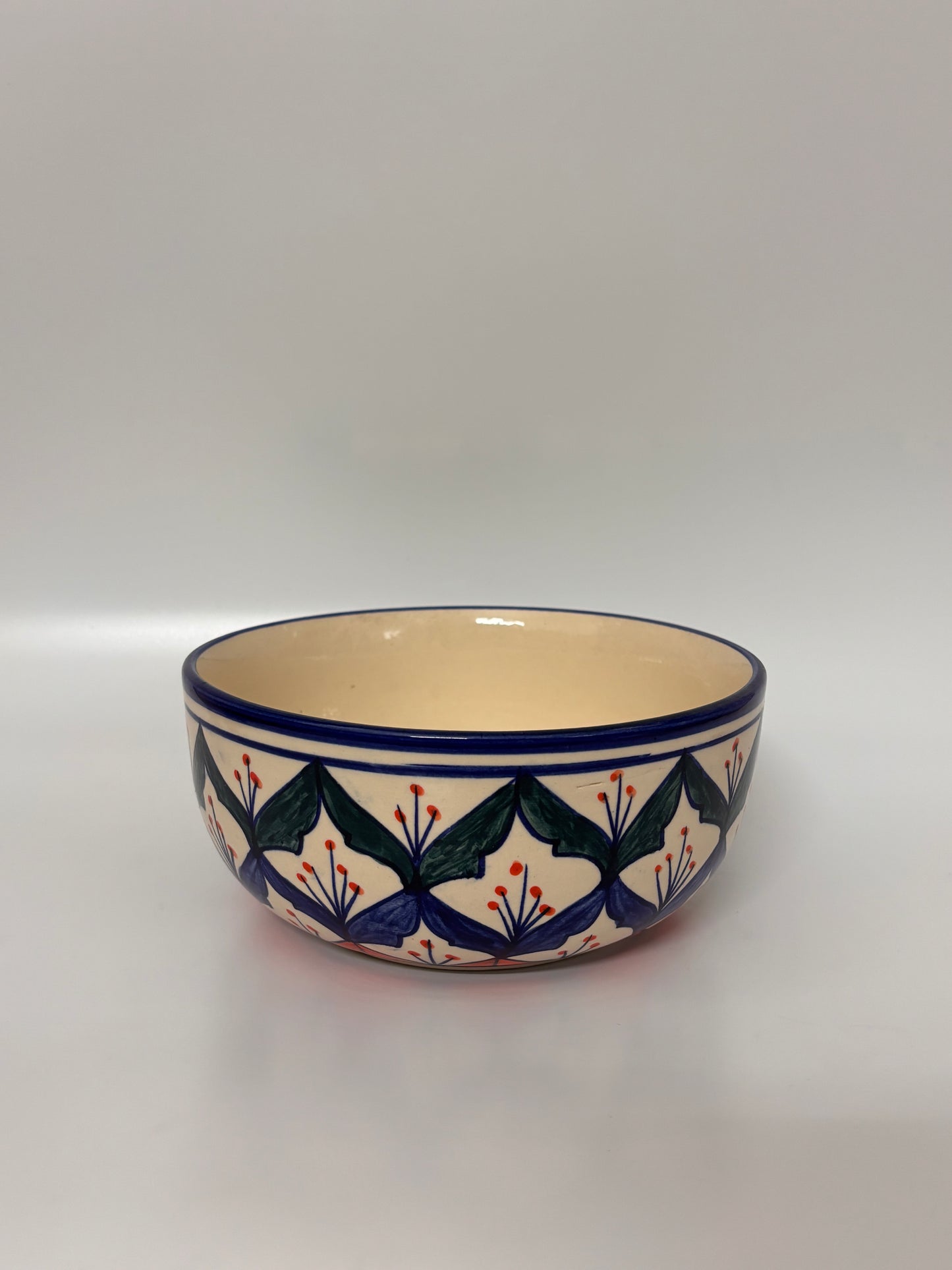 Hand-Painted Floral Motif 
Ceramic Bowl Set – Set of 4
