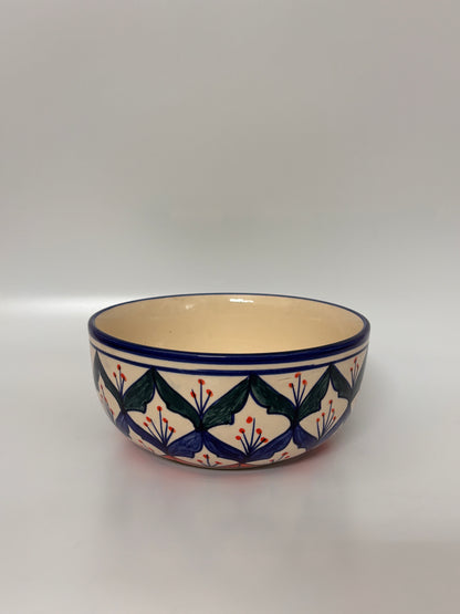 Hand-Painted Floral Motif 
Ceramic Bowl Set – Set of 4