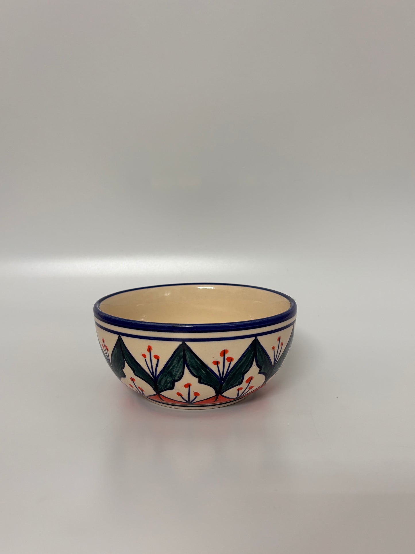 Hand-Painted Floral Motif 
Ceramic Bowl Set – Set of 4
