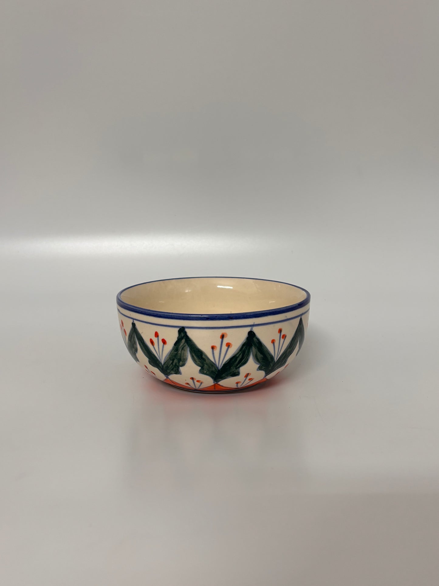 Hand-Painted Floral Motif 
Ceramic Bowl Set – Set of 4