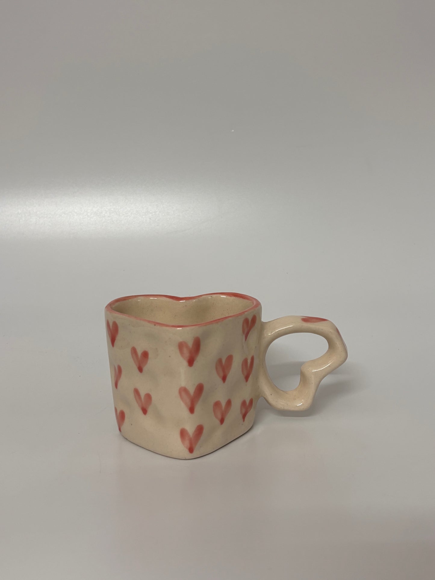 Handcrafted Heart-Shape Ceramic Cup
 & Saucer Set