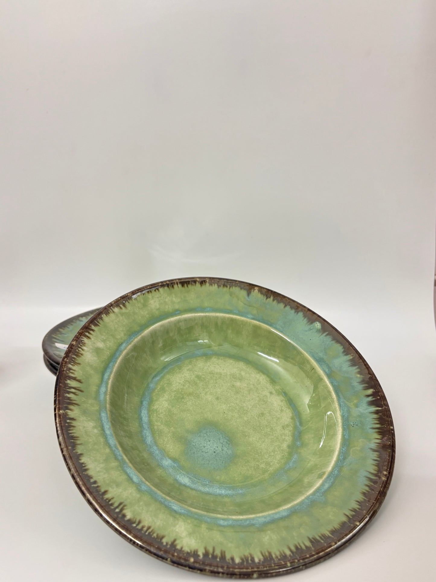 Ocean Green Drip-Glaze
 Pasta Plate