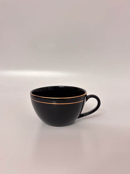 Black Luxe Gold-Line Ceramic
 Mug