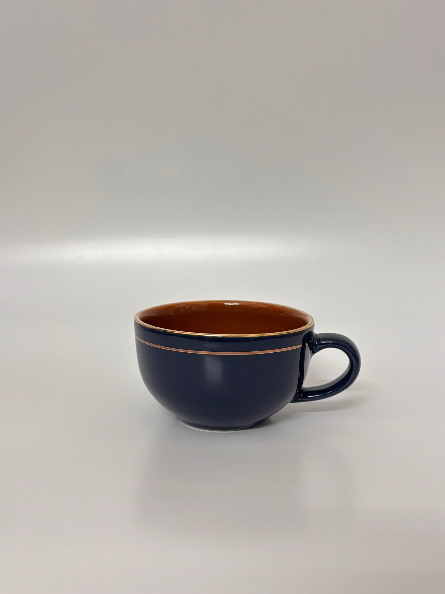 Navy & Caramel Gold-Line
 Ceramic Mug