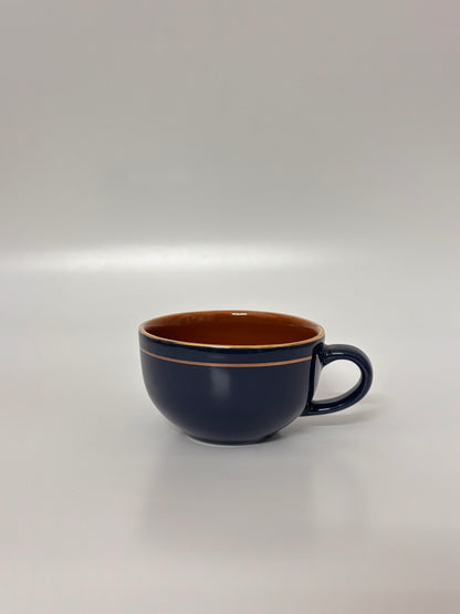 Navy & Caramel Gold-Line
 Ceramic Mug