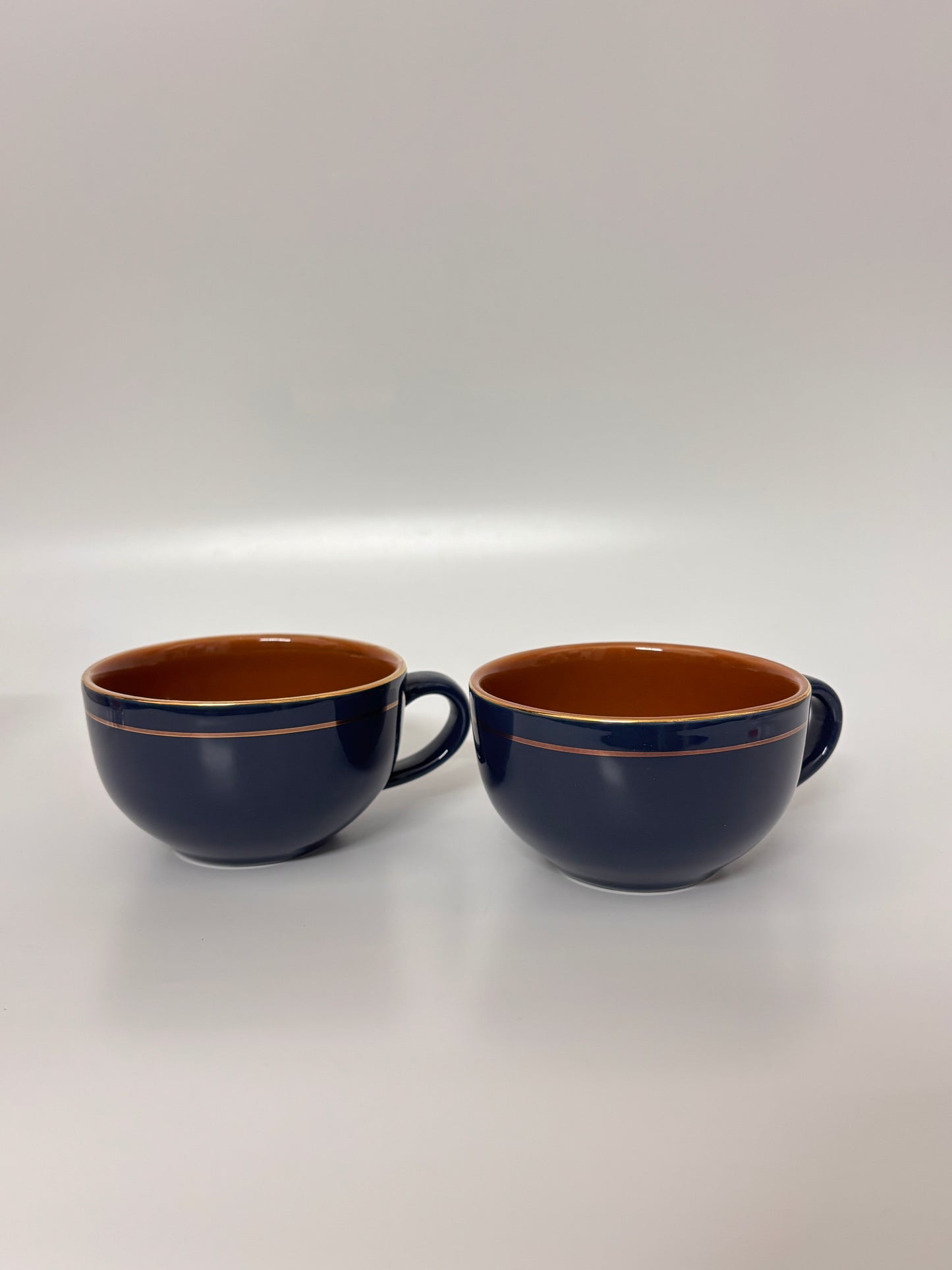 Navy & Caramel Gold-Line
 Ceramic Mug
