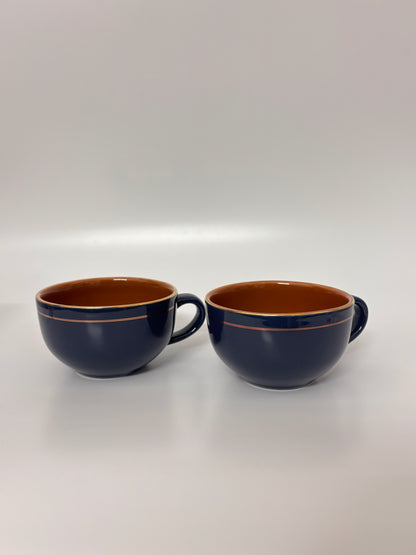Navy & Caramel Gold-Line
 Ceramic Mug