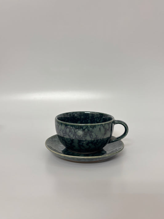 Midnight Marble Cup &
 Saucer Set
