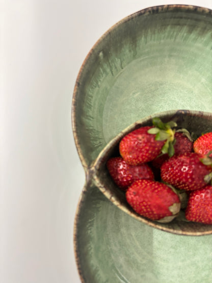 Green Dual Section Ceramic Serving Platter
