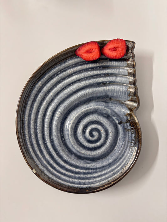 Spiral Shell Ceramic Serving Plate