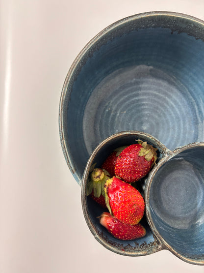 Blue Triple Section Ceramic Serving Platter