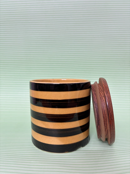 Ebony Stripe Airtight Ceramic Jar