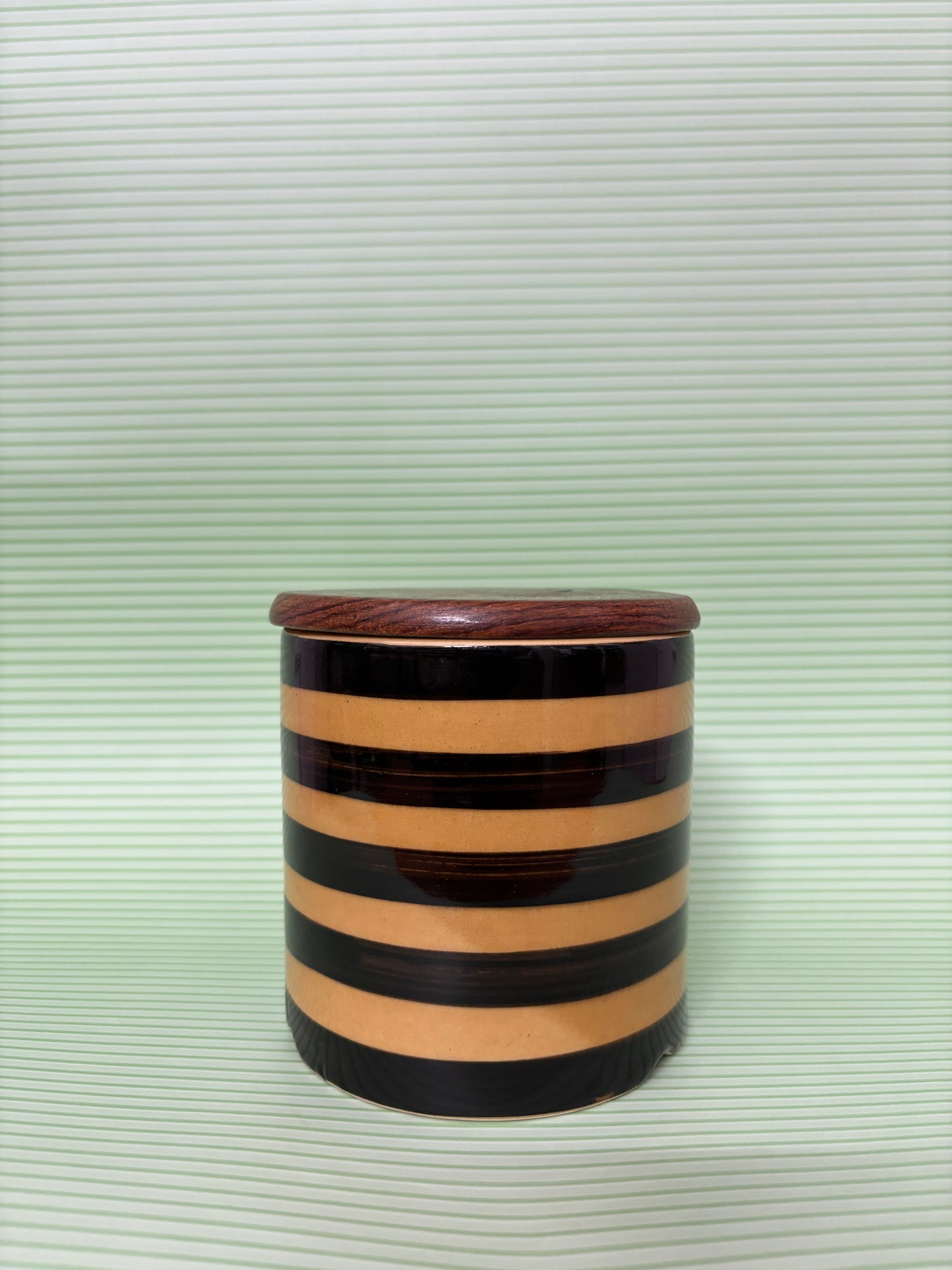 Ebony Stripe Airtight Ceramic Jar