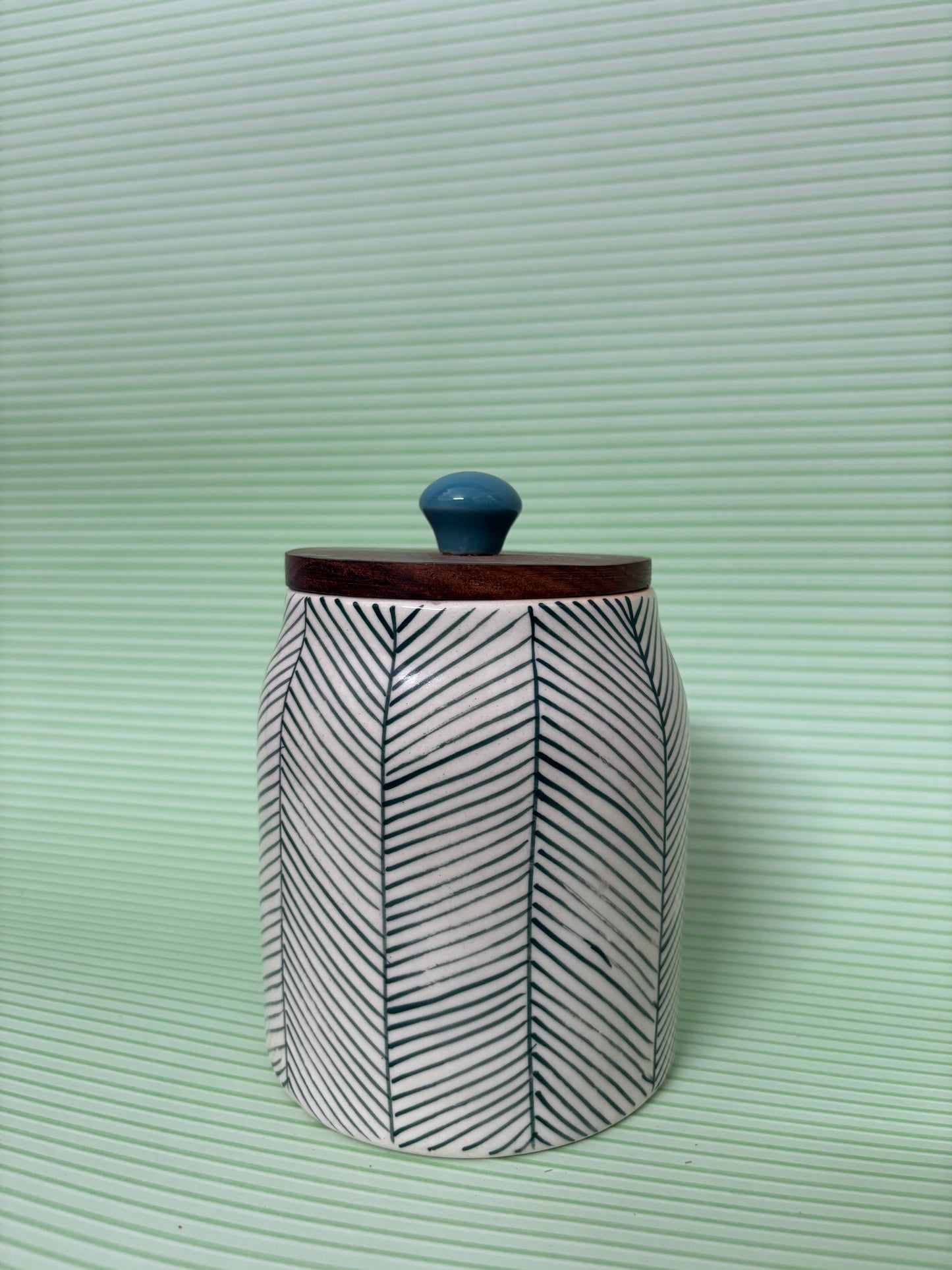 Fern Lines Ceramic Jar