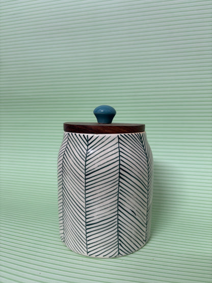 Fern Lines Ceramic Jar