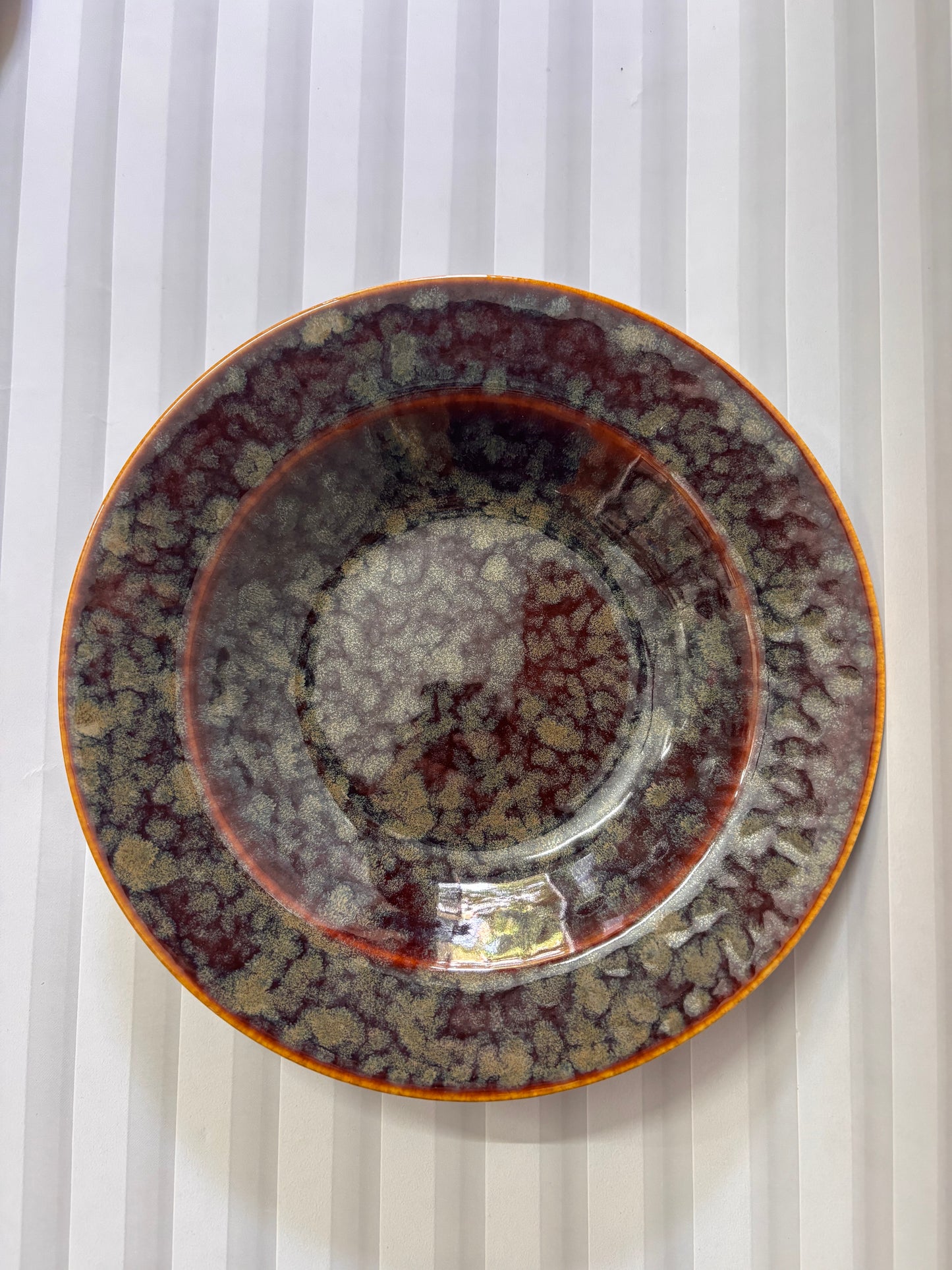 Amber Moss Reactive Glaze Pasta Plate