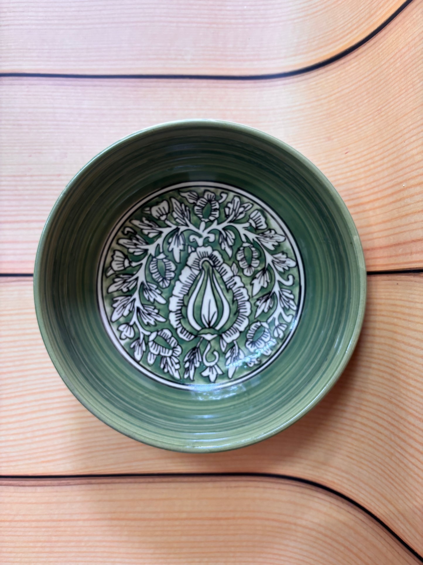 Green Blossom Ceramic Bowl