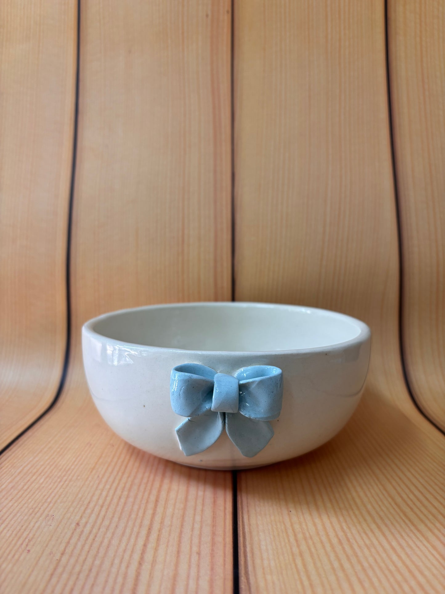 Blue Bow Ceramic Bowl