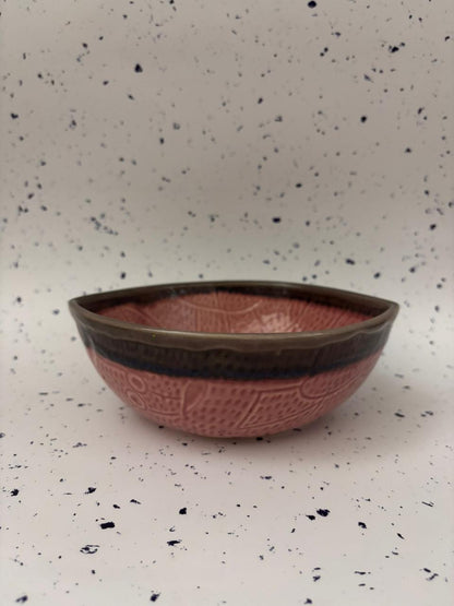 Crimson Oval Ceramic Bowl