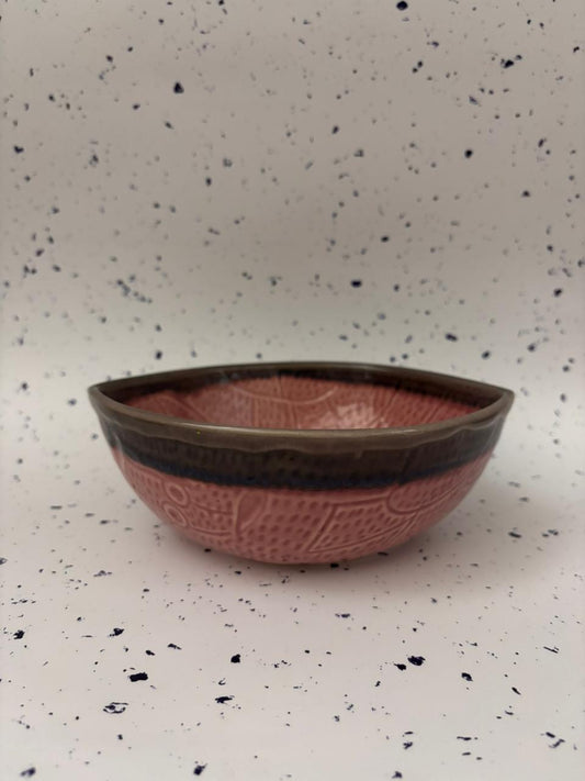 Crimson Oval Ceramic Bowl