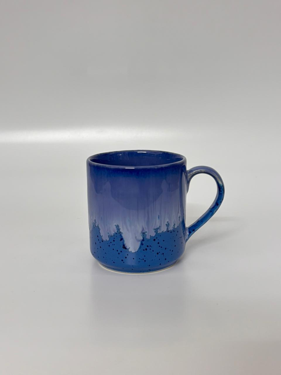 Set of 2 – Studio Pottery Ocean Drip  Ceramic Mugs