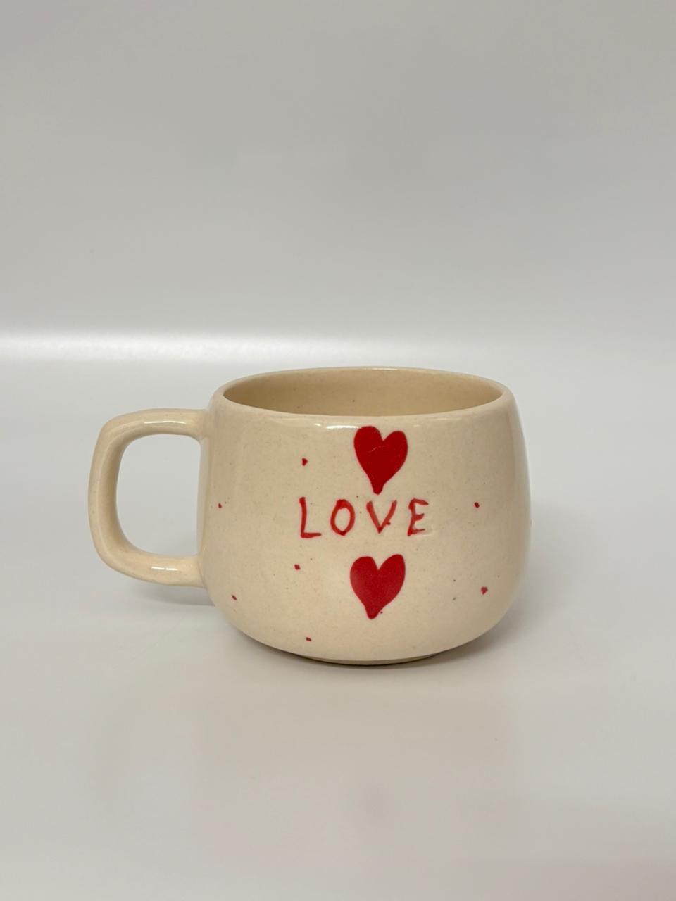 Hand-Painted Love Heart Ceramic Mug
