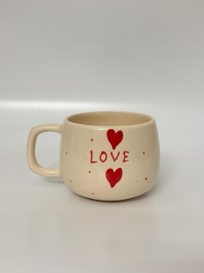 Hand-Painted Love Heart Ceramic Mug