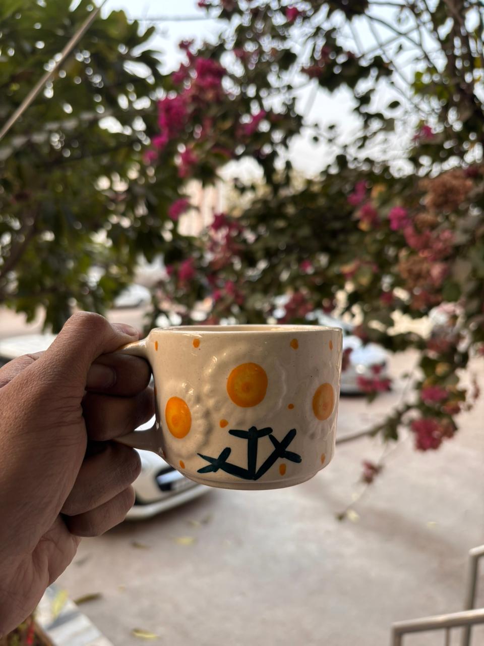 Sun Dot Handcrafted Ceramic Cup