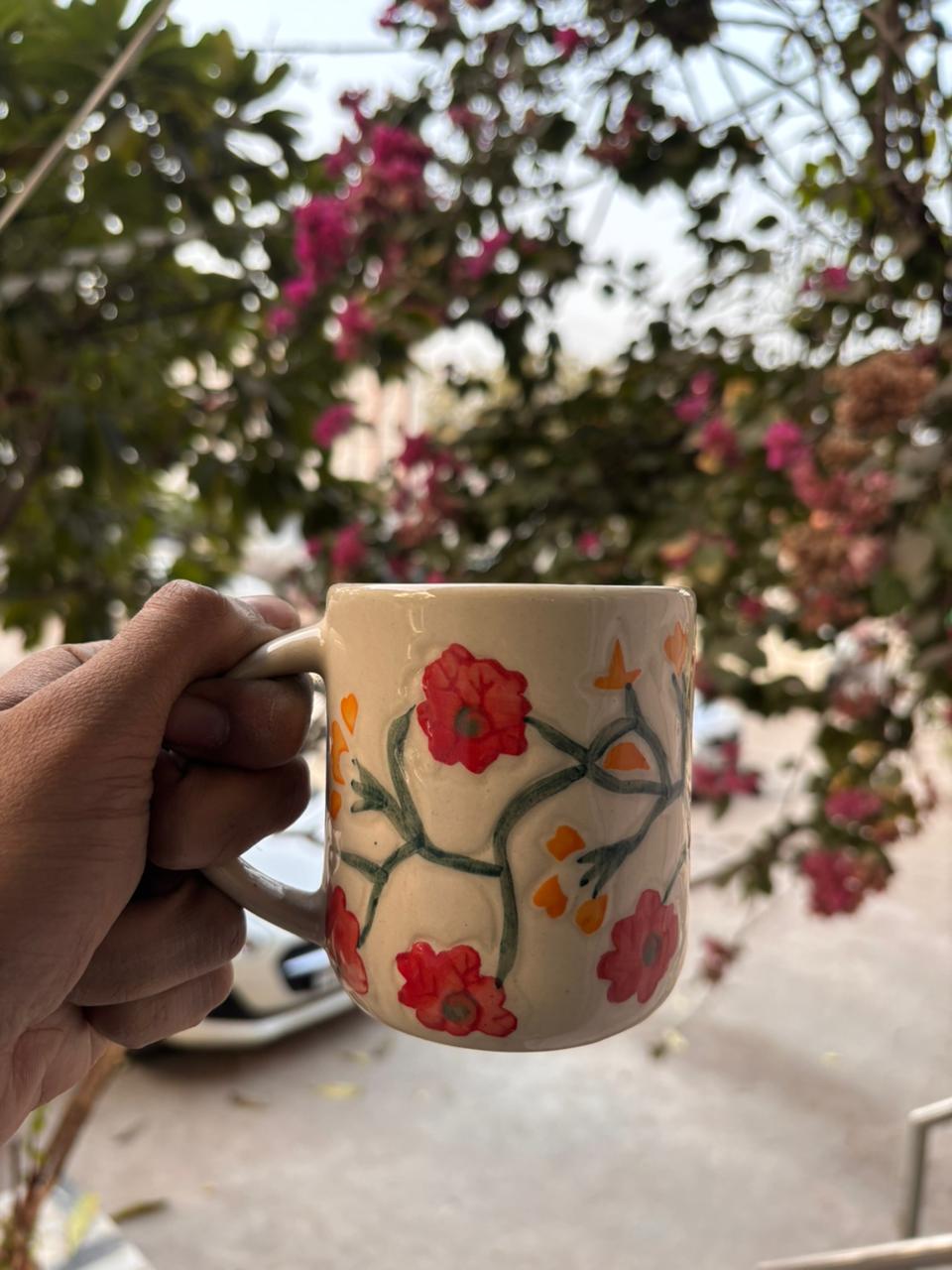 Handcrafted Floral Coffee Mug