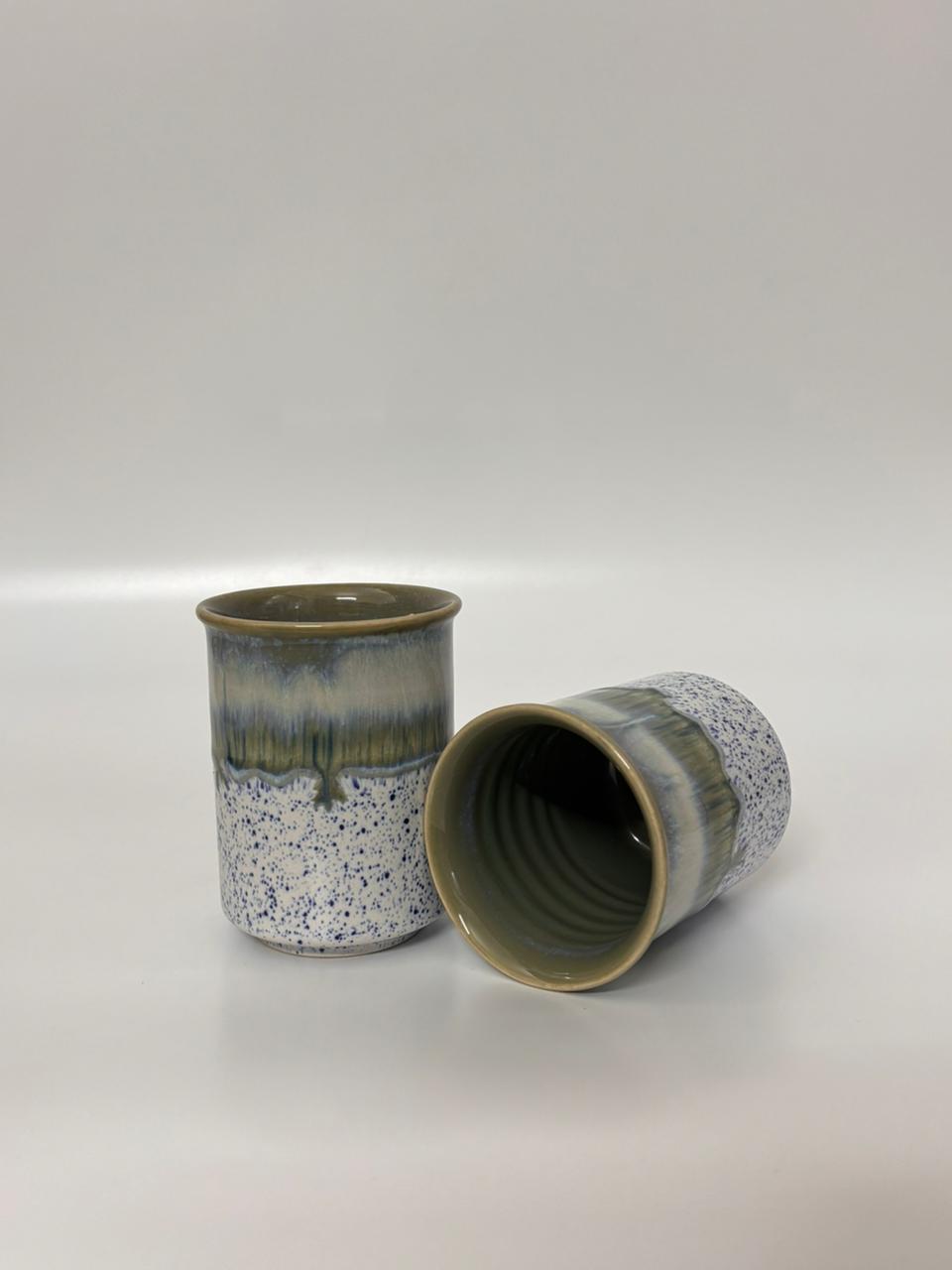 Reactive Glaze Stoneware Tumbler – Set of 2