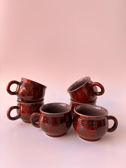 Reactive Glaze Stoneware Tea Cups – Set of 6