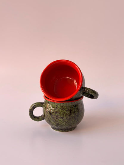 Reactive Glaze Stoneware Tea Cups – Set of 6