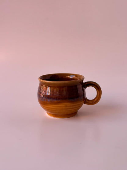 Reactive Glaze Stoneware Mug – Amber Brown | Set of 6