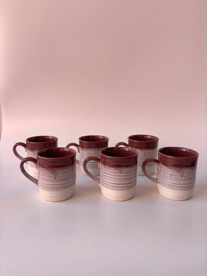 Rust Aura Ceramic Mug – Set of 6