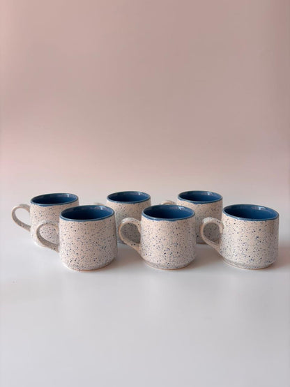 Luxury Speckled Ceramic Tea Cup Set of 6