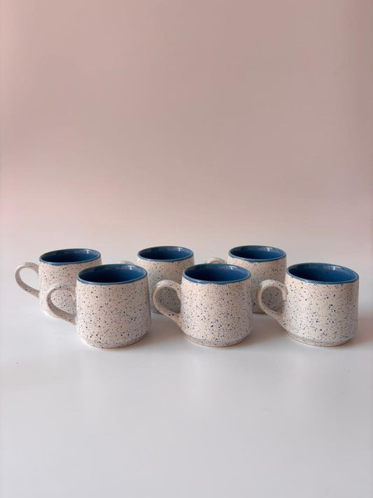 Luxury Speckled Ceramic Tea Cup Set of 6