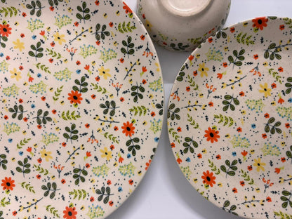 3-Piece Handcrafted Floral  Dinner Set