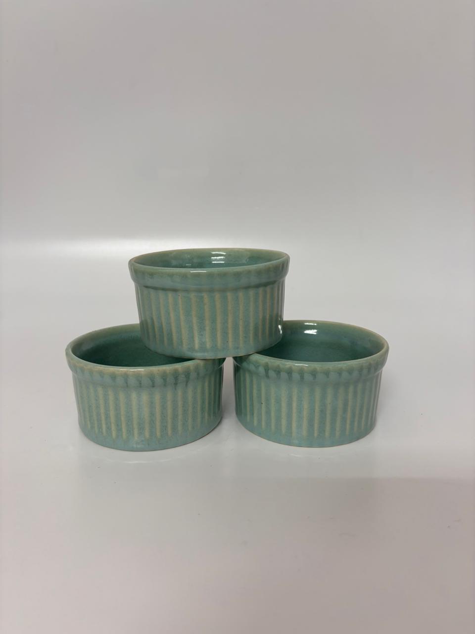 Black & Red Glazed Ceramic Ramekin – Set of 2