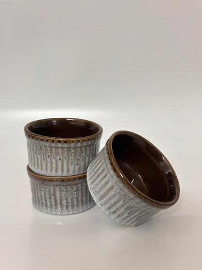 Black & Red Glazed Ceramic Ramekin – Set of 2