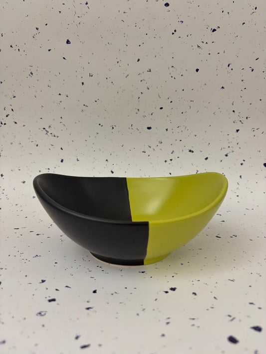 Dual-Tone Geometric Ceramic Bowl