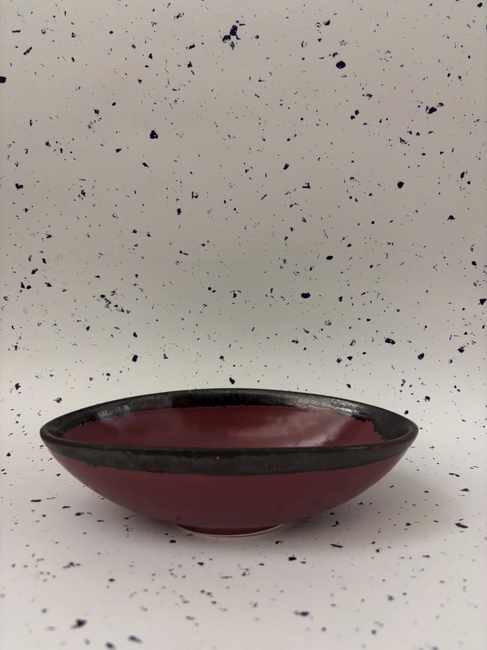 Dual Tone Oval Ceramic Bowl
