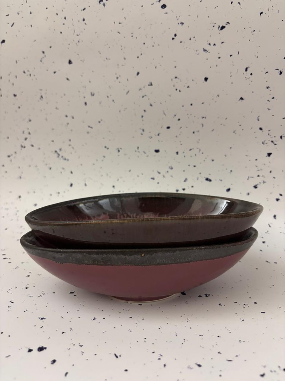 Dual Tone Oval Ceramic Bowl