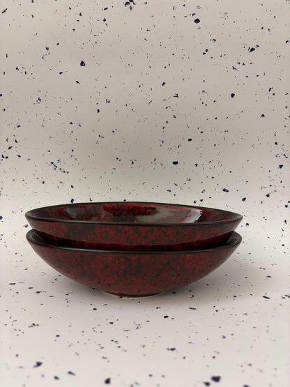Ruby Speckle Oval Ceramic Bowl