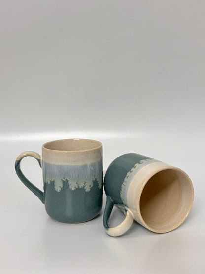 Set of 2 – Studio Pottery Dual-Tone  Ceramic Mugs