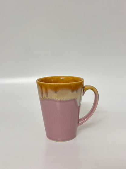 Studio Pottery Blush Amber Drip Mug