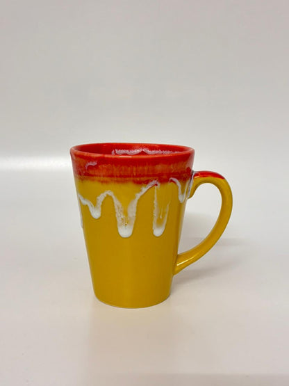 Studio Pottery Sunburst Drip  Ceramic Mug